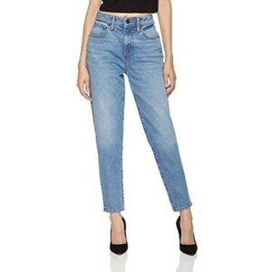 amazon hale tessa high rise mom jeans light medium blue size 30